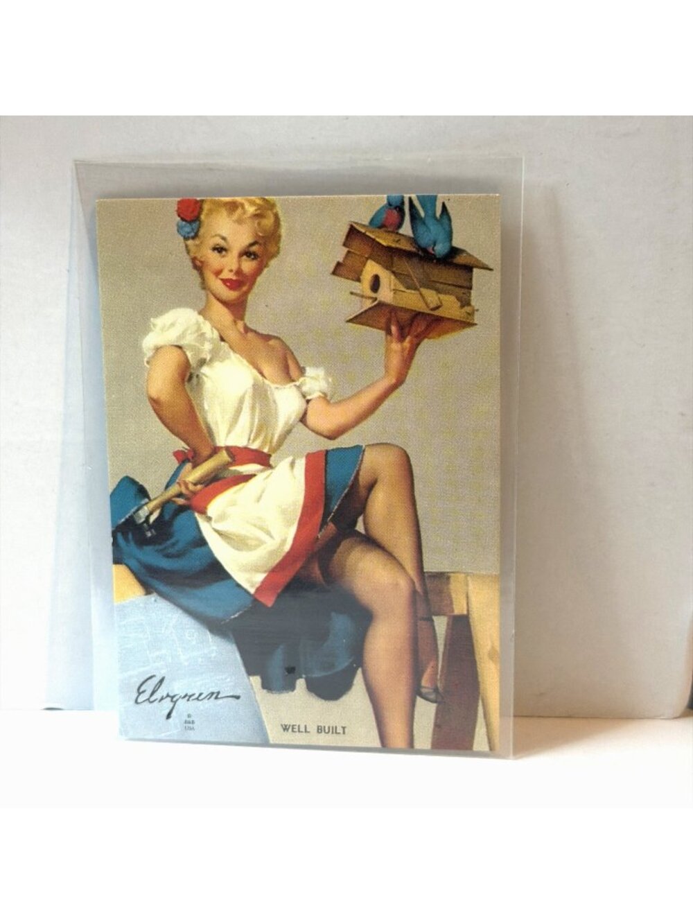 1993 Gil Elvgren Pinup Card #77 Well Built Comic Image Calendar Art Man Cave